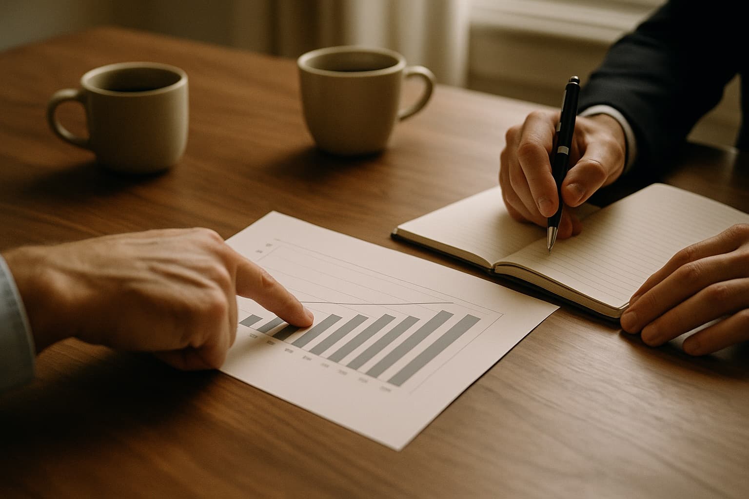 Advisors reviewing a valuation with a Utah business owner